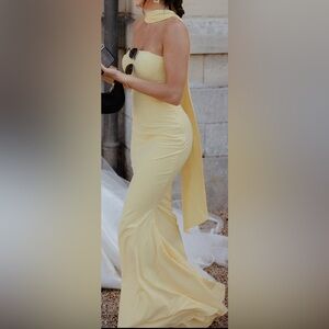 Hello Molly Yellow Strapless Gown